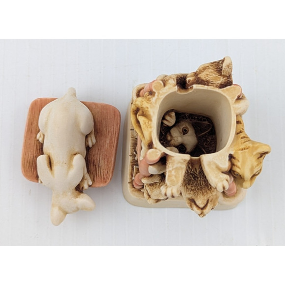 Harmony Kingdom Treasure Jest Trinket Box Tony's Tabbies Cat Pile Orange Tabby - Picture 7 of 13